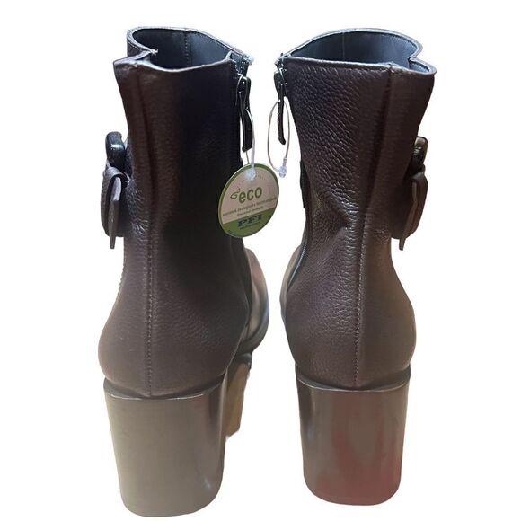 Paul Green Nirvana Brown Pebbled Leather Buckle Bootie NWOB Size 4UK/6 1/2 US - Picture 5 of 8